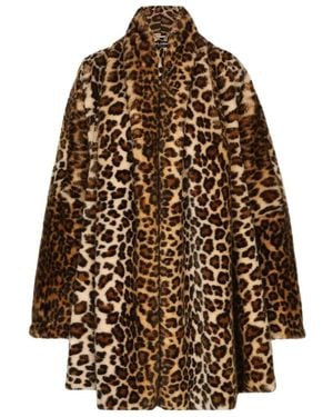 Dolce & Gabbana Kim Dolce&gabbana Faux Fur Leopard Print Coat - Brown