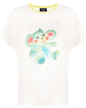 we11done Bear Printed T-Shirt - White
