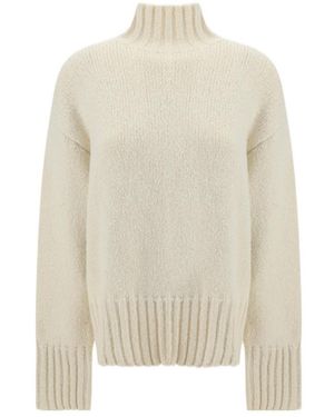 Jil Sander High Neck Long-Sleeved Jumper - White