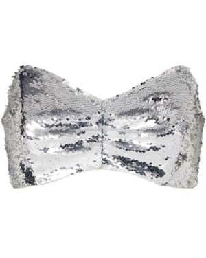 Simone Rocha Sequined Bandeau Top - Grey