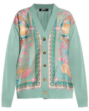 Versace Pattern-Printed Button-Up Cardigan - Green