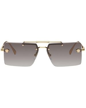Versace Logo Details Sunglasses - Metallic