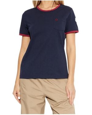 Moncler Embroidered Logo Crewneck T-Shirt - Blue