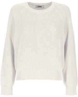 Ecoalf Ribbed-Knit Raglan-Sleeve Sweater - White
