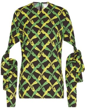 Bottega Veneta Graphic Printed Regular Fit Blouse - Green