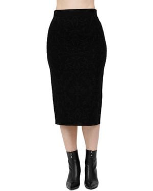 Max Mara Studio Adunco Straight Hem Midi Skirt - Black