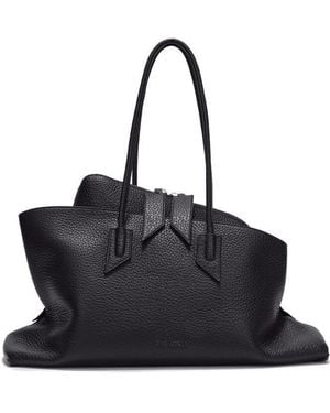 The Attico The La Passeggiata Medium Top Handle Bag - Black