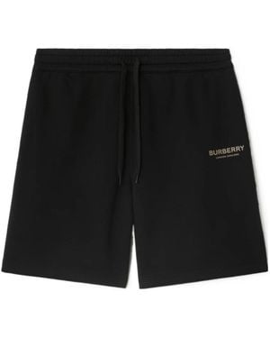 Burberry Logo Cotton Shorts - Black