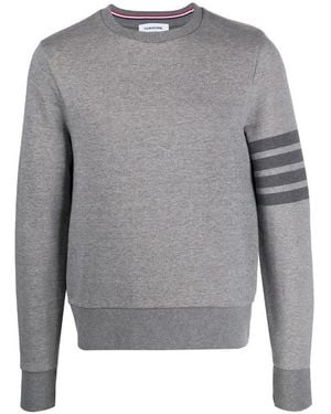 Thom Browne Bar Striped Crewneck Sweatshirt - Grey