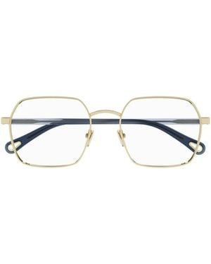 Chloé Chloé Eyewear Square-Frame Logo-Engraved Glasses - White