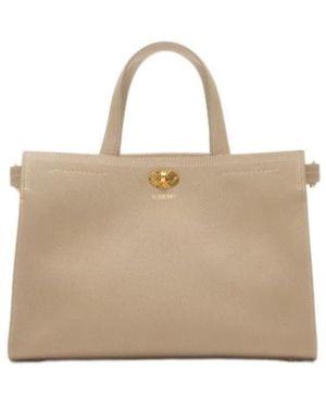 Burberry Cotswolds Logo Printed Small Tote Bag - Natural