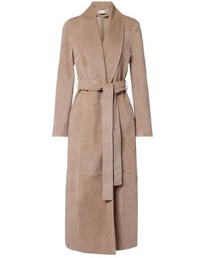Nour Hammour Gallery Suede Coat - Natural