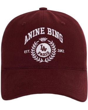 Anine Bing Printed Baseball Cap - Red