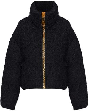 Balmain Cropped Quilted Jacket - Blue