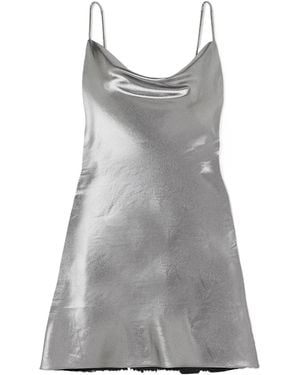 ROTATE BIRGER CHRISTENSEN Metallic Lamé Minidress - Grey