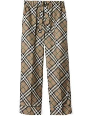 Burberry Checked Drawstring Pajama Pants - Multicolor