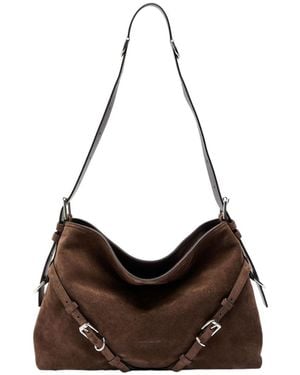 Givenchy Voyou Medium Suede Shoulder Bag - Brown
