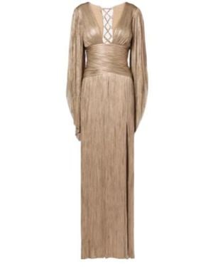 Maria Lucia Hohan Alana Pleated Silk Tulle Gown - Natural
