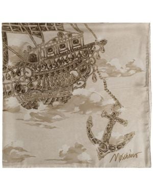 Moschino Printed Square Scarf - Metallic