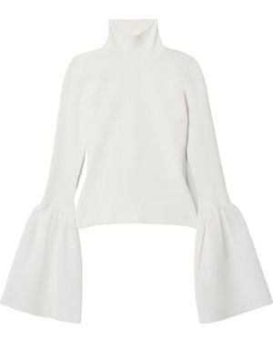 Altuzarra Elastic Knitted Turtleneck Sweater - White