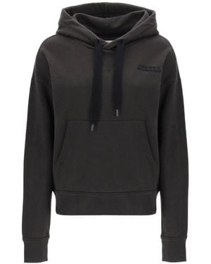 Isabel Marant Sylla Logo Embroidered Drawstring Hoodie - Black