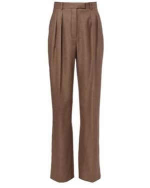 Loro Piana Chad Pleated Cashmere And Silk Wide-Leg Pants - Brown