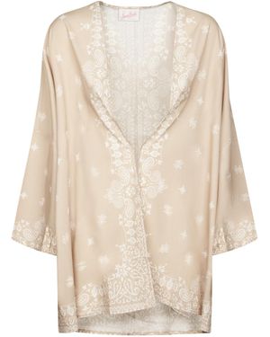 MC2 Saint Barth Milos Printed Open-Front Jacket - Natural