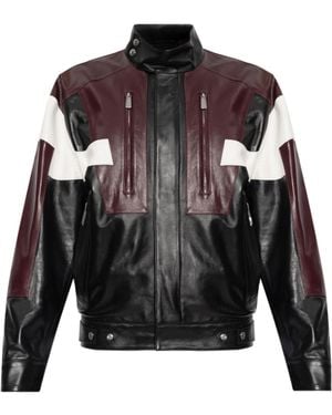 DSquared² Stand-Up Collar Leather Jacket - Black