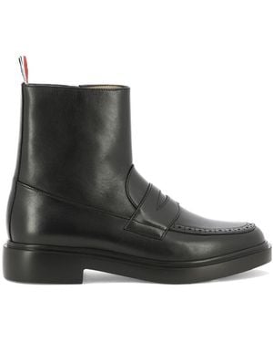 Thom Browne Penny Loafer Ankle Boots - Black