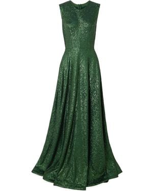 Norma Kamali Grace Sequined Maxi Dress - Green