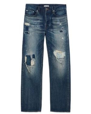 JW Anderson Jw Anderson Distressed Mid-Waisted Straight-Leg Jeans - Blue