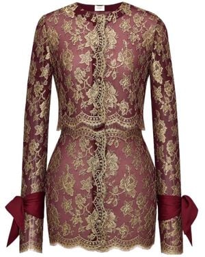 Saint Laurent Lavallière-Cuff Mini Dress - Brown