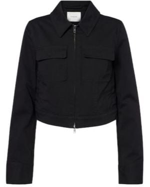 Vince Cropped Cotton Jacket - Black