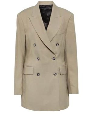 Acne Studios Double-Breasted Herringbone Blazer - Natural