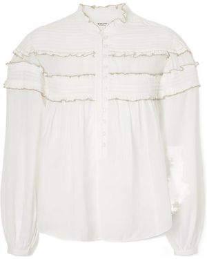Isabel Marant Doane Ruffled Chiffon Blouse - White