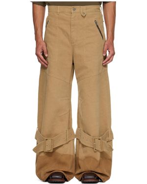 Egonlab Pin-Buckle Cargo Jeans - Natural