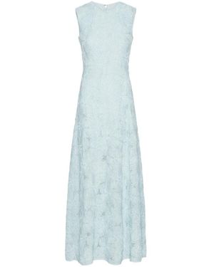 ROTATE BIRGER CHRISTENSEN Floral Mesh Maxi Dress - Blue