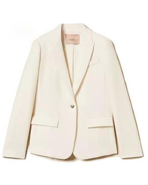 Twinset Logo Blazer - Natural