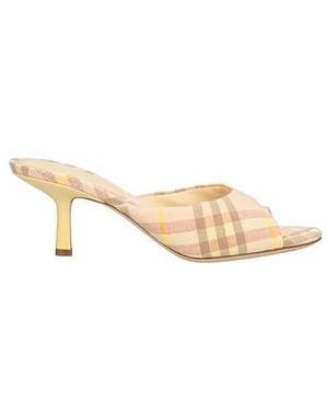 Burberry Printed High-Heel Slide Sandals - Natural
