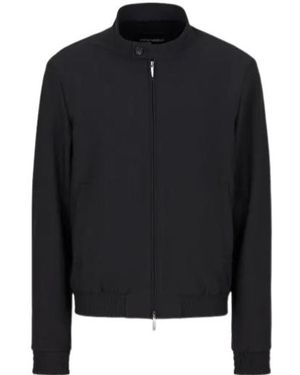 Emporio Armani Stand-Neck Zipper Jacket - Black
