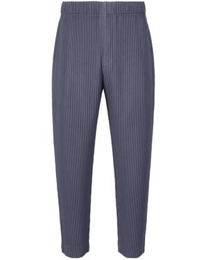 Homme Plissé Issey Miyake Homme Plissé Issey Miyake Pleated Tapered Trousers - Blue