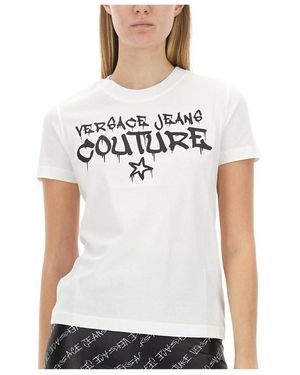 Versace Jeans Couture Logo-Print Cotton T-Shirt - White