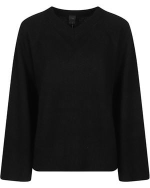 Pinko Long-Sleeve V-Neck Sweater - Black