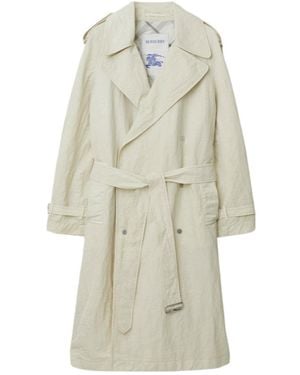 Burberry Double-Breasted Straight Hem Trench Coat - White