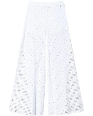 Twinset Broderie Palazzo Pants - White