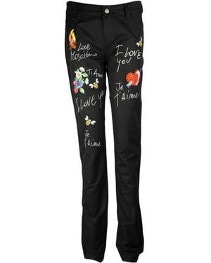 Moschino Logo Printed Jeans - Black