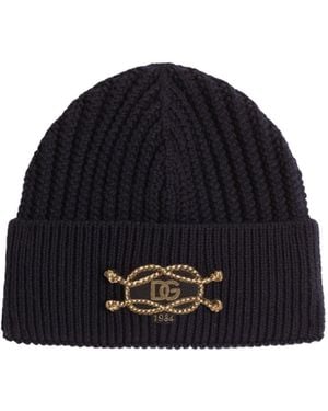 Dolce & Gabbana Rib-Knit Hat - Blue