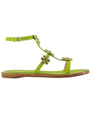 Giambattista Valli Jaipur Embellished Flat Sandals - Green