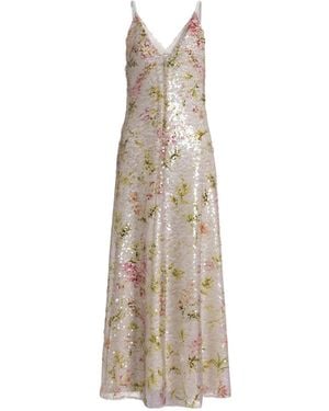 Alberta Ferretti V-Neck Dress - Natural