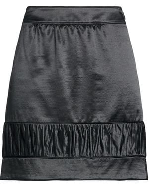 Burberry Solid-Colored Satin Midi Skirt - Grey